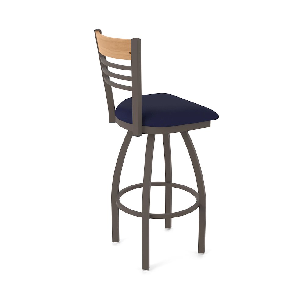 36" Swivel Extra Tall Bar Stool, Bronze Finish, Medium Back