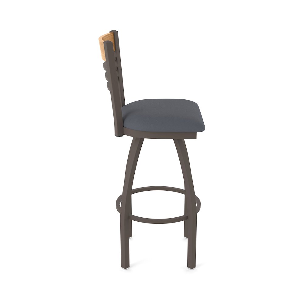 36" Swivel Extra Tall Bar Stool, Bronze Finish, Medium Back, Canter Storm Seat