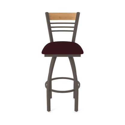 36" Swivel Extra Tall Bar Stool, Bronze Finish, Medium Back