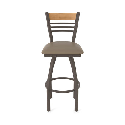 36" Swivel Extra Tall Bar Stool, Bronze Finish, Medium Back, Canter Earth Seat