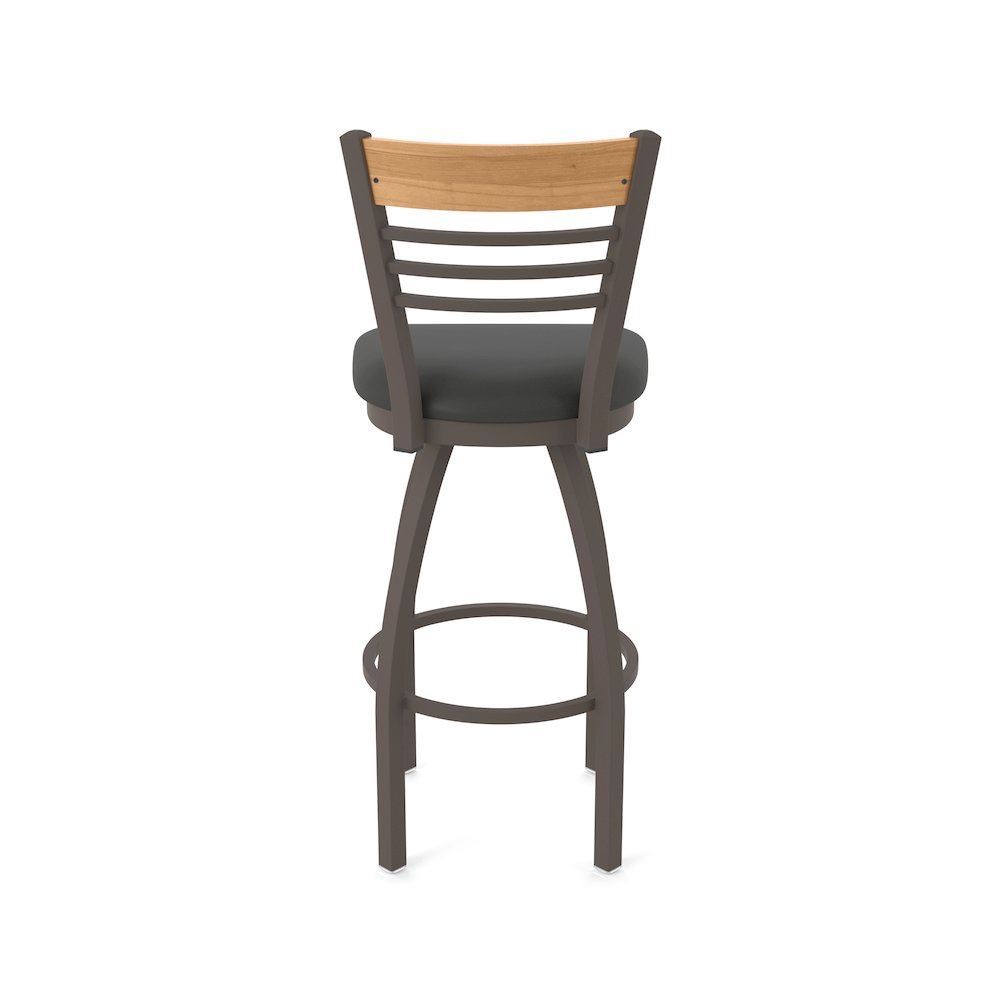36" Swivel Extra Tall Bar Stool, Bronze Finish, Medium Back, Canter Iron Seat