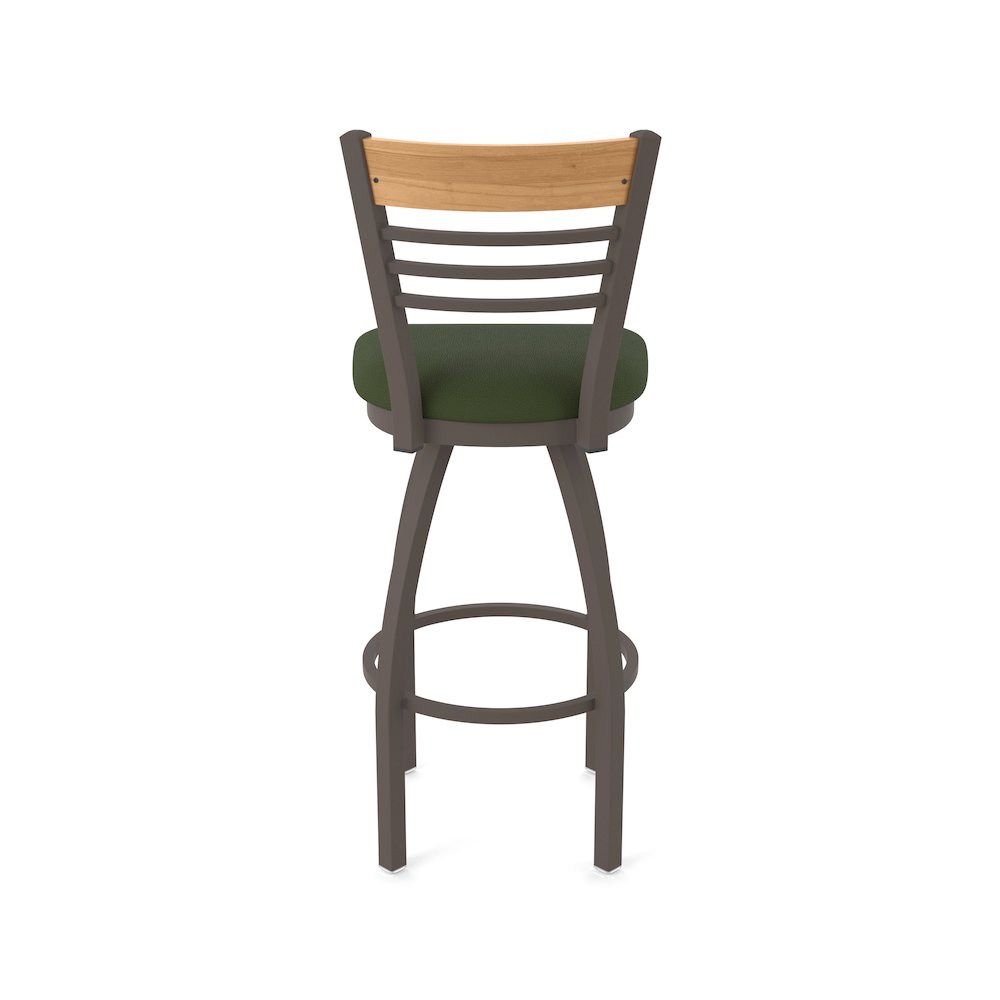 36" Swivel Extra Tall Bar Stool, Bronze Finish, Medium Back, Canter Pine Seat