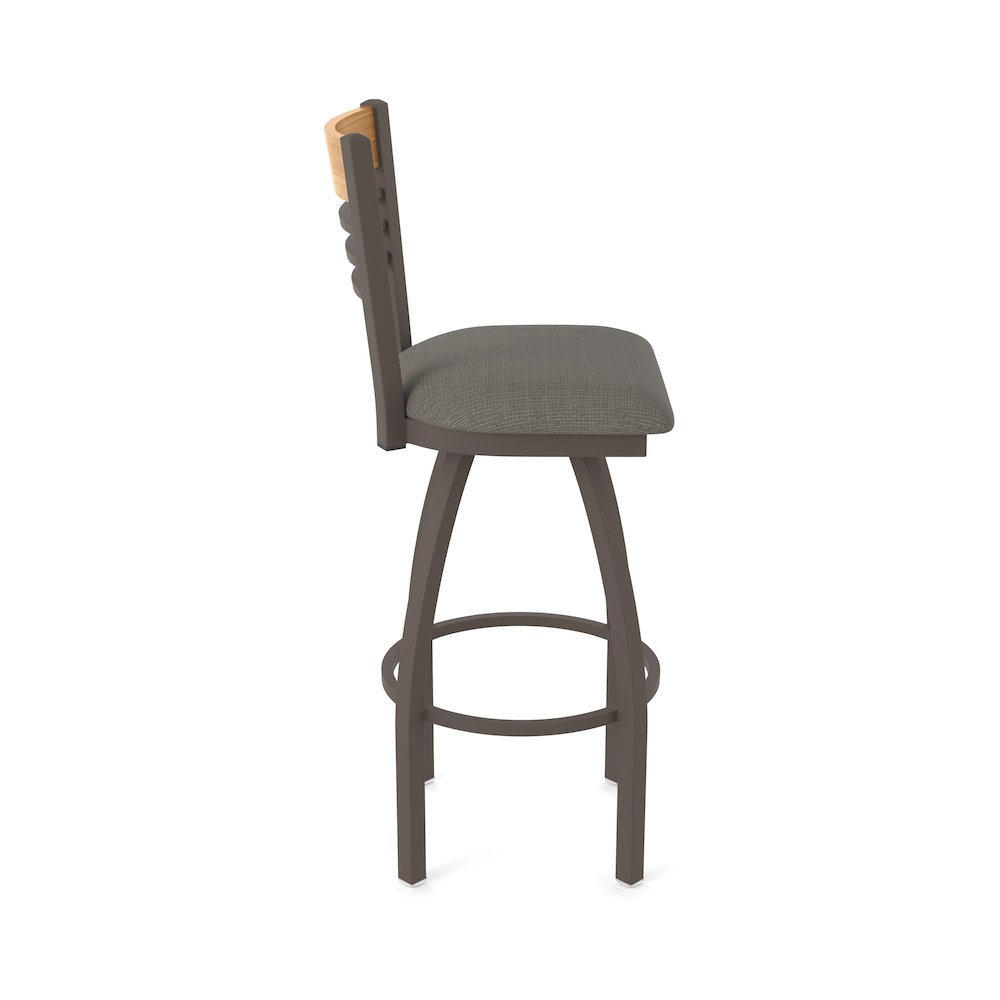 36" Swivel Extra Tall Bar Stool, Bronze Finish, Medium Back, Graph Chalice Seat