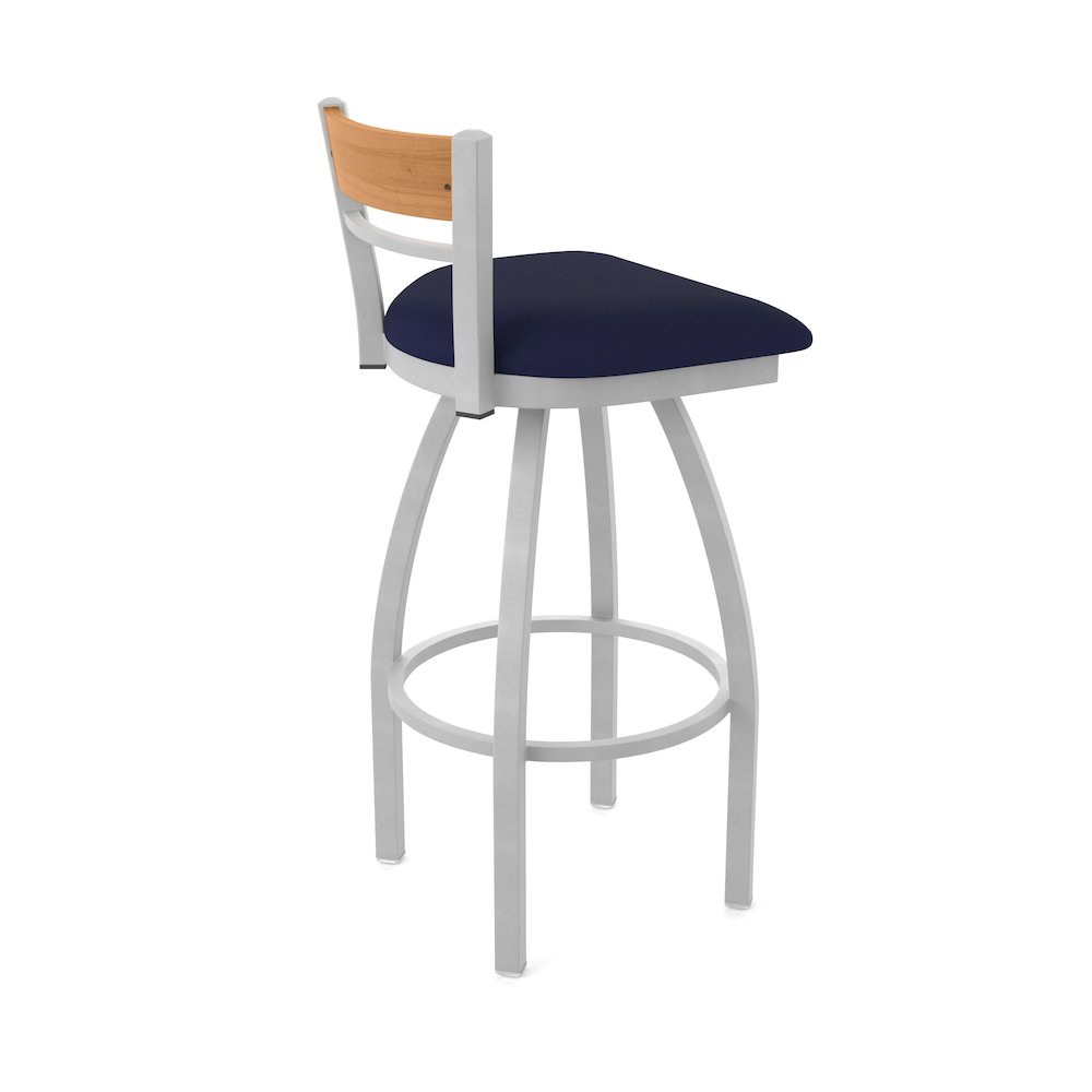 36" Swivel Extra Tall Bar Stool, Anodized Nickel Finish, Medium Back