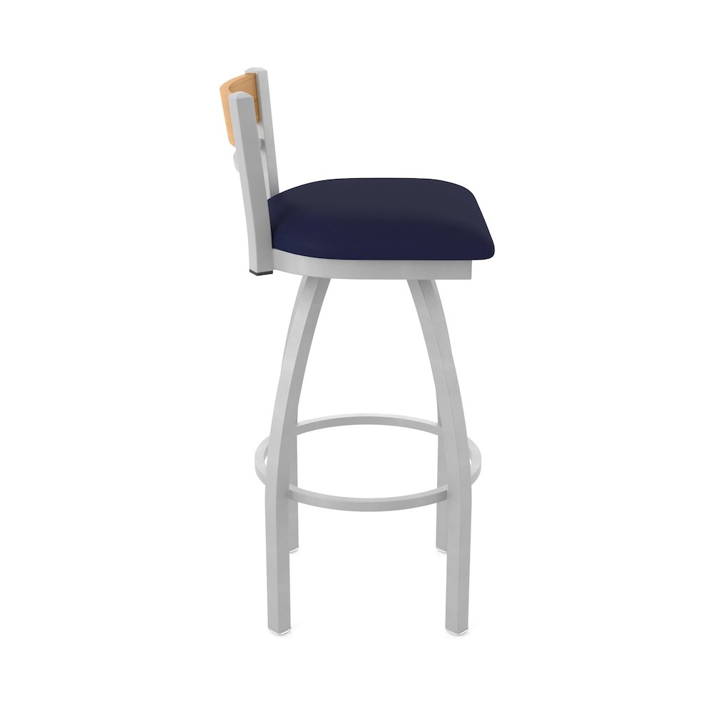 36" Swivel Extra Tall Bar Stool, Anodized Nickel Finish, Medium Back