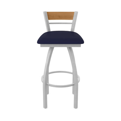 36" Swivel Extra Tall Bar Stool, Anodized Nickel Finish, Medium Back