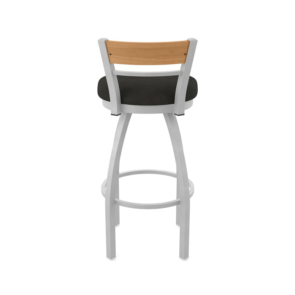 36" Swivel Extra Tall Bar Stool, Anodized Nickel Finish, Medium Back