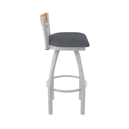 36" Swivel Extra Tall Bar Stool, Anodized Nickel Finish, Medium Back