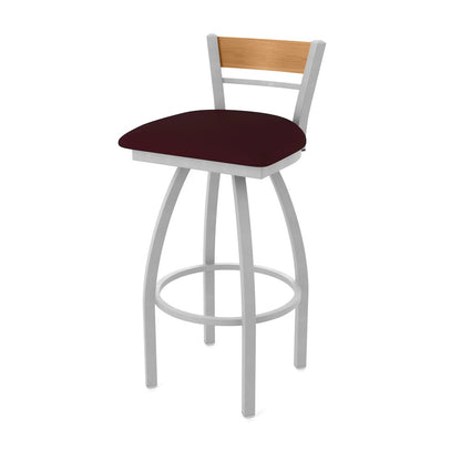 36" Swivel Extra Tall Bar Stool, Anodized Nickel Finish, Medium Back