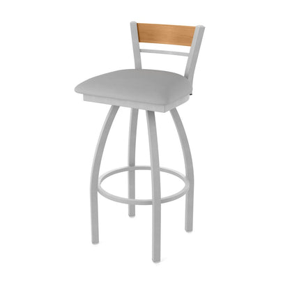 36" Swivel Extra Tall Bar Stool, Anodized Nickel Finish, Medium Back