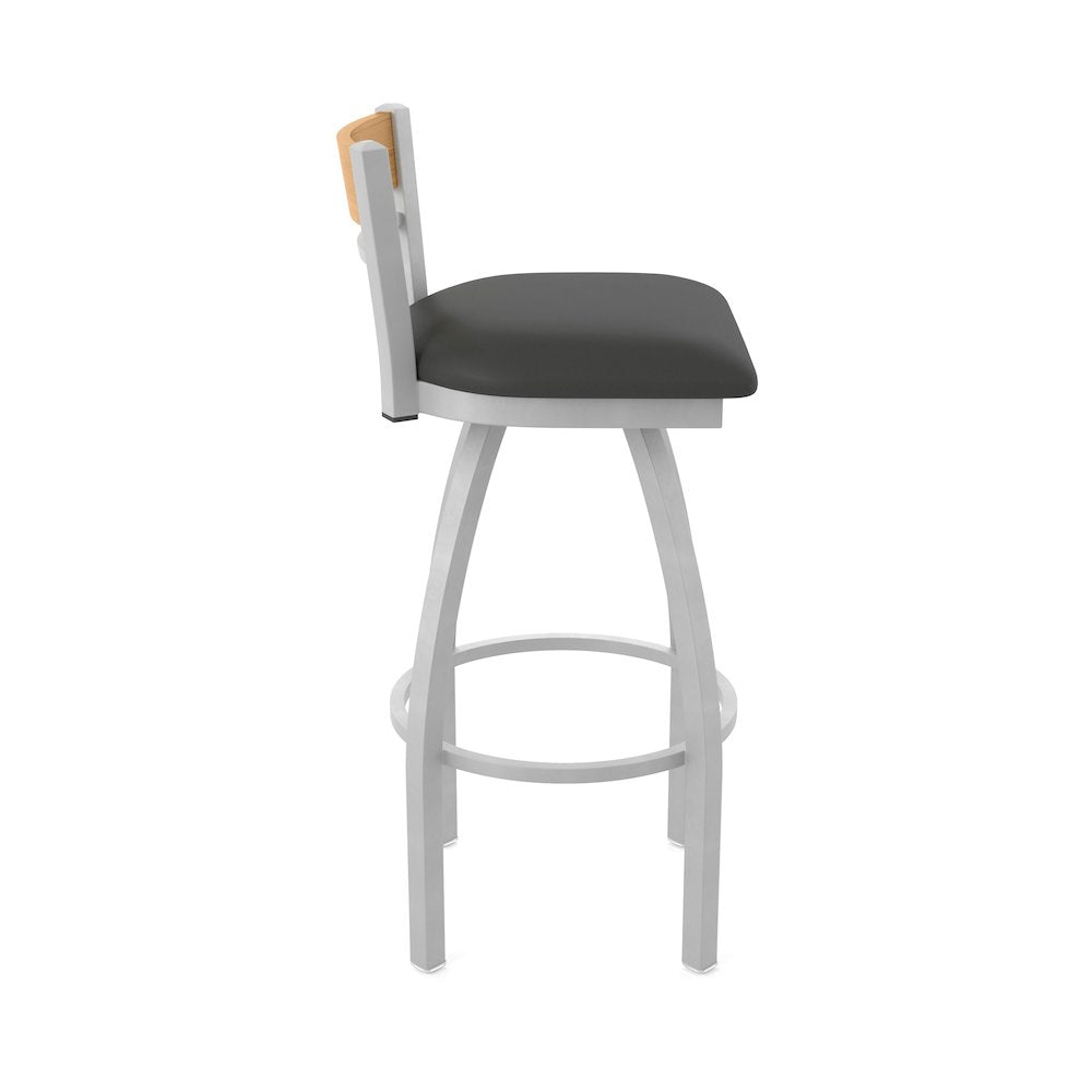 36" Swivel Extra Tall Bar Stool, Anodized Nickel Finish, Medium Back