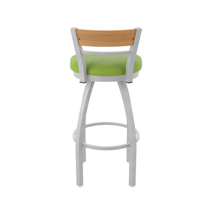 36" Swivel Extra Tall Bar Stool, Anodized Nickel Finish, Medium Back