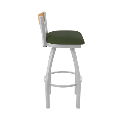 36" Swivel Extra Tall Bar Stool, Anodized Nickel Finish, Medium Back