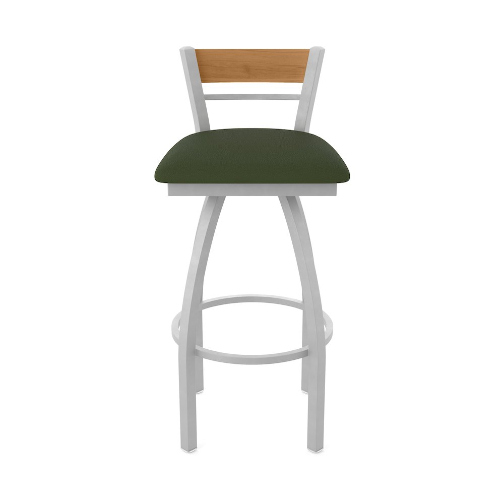 36" Swivel Extra Tall Bar Stool, Anodized Nickel Finish, Medium Back