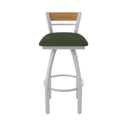 36" Swivel Extra Tall Bar Stool, Anodized Nickel Finish, Medium Back