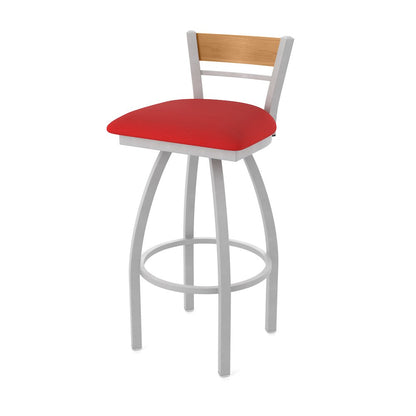 36" Swivel Extra Tall Bar Stool, Anodized Nickel Finish, Medium Back