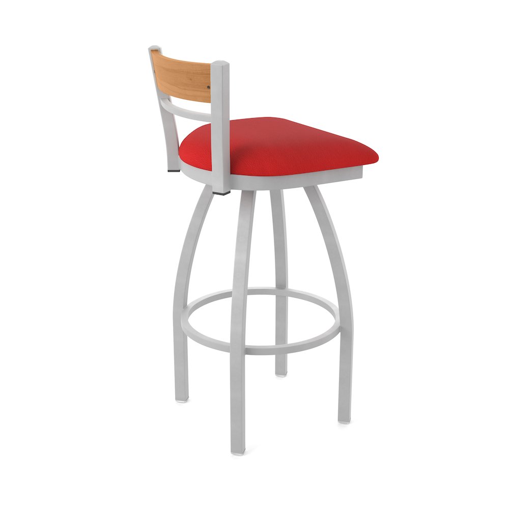36" Swivel Extra Tall Bar Stool, Anodized Nickel Finish, Medium Back