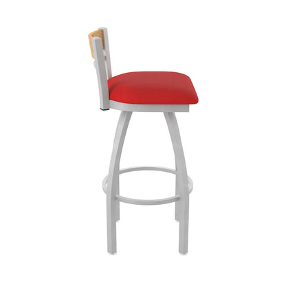 36" Swivel Extra Tall Bar Stool, Anodized Nickel Finish, Medium Back