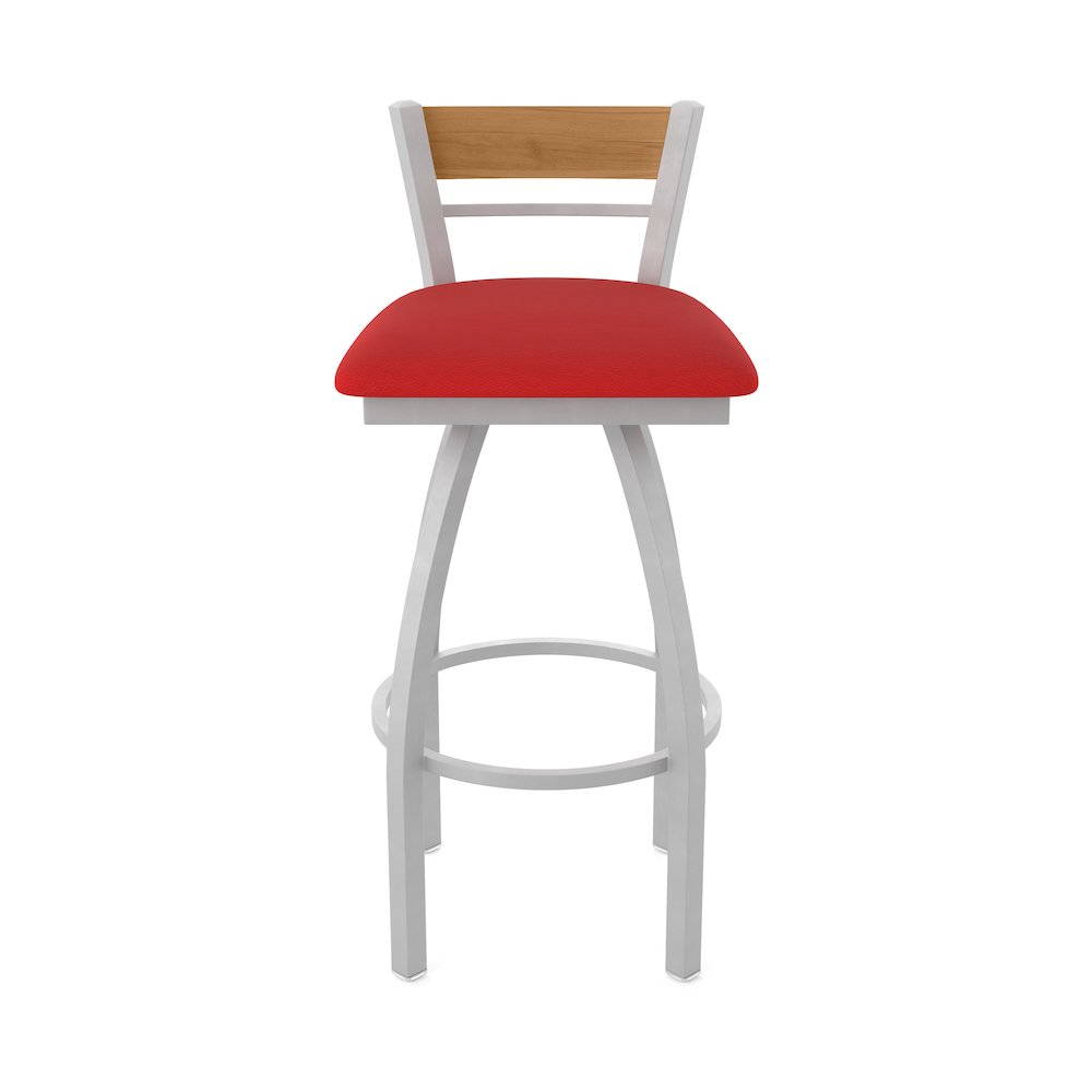 36" Swivel Extra Tall Bar Stool, Anodized Nickel Finish, Medium Back