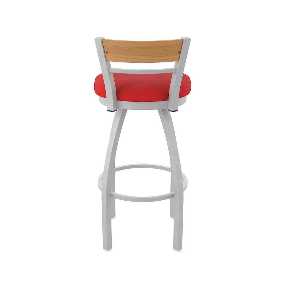 36" Swivel Extra Tall Bar Stool, Anodized Nickel Finish, Medium Back