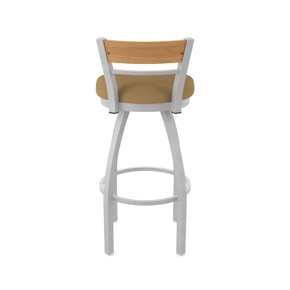 36" Swivel Extra Tall Bar Stool, Anodized Nickel Finish, Medium Back