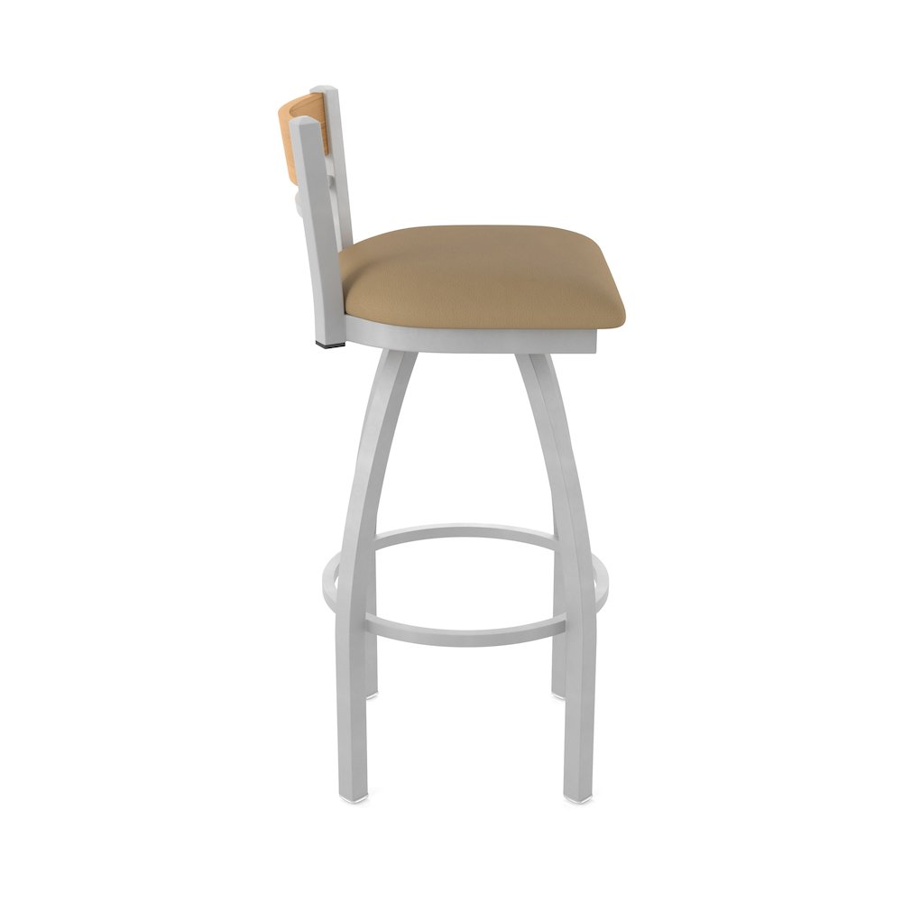 36" Swivel Extra Tall Bar Stool, Anodized Nickel Finish, Medium Back