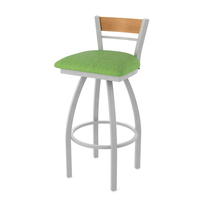 36" Swivel Extra Tall Bar Stool, Anodized Nickel Finish, Medium Back