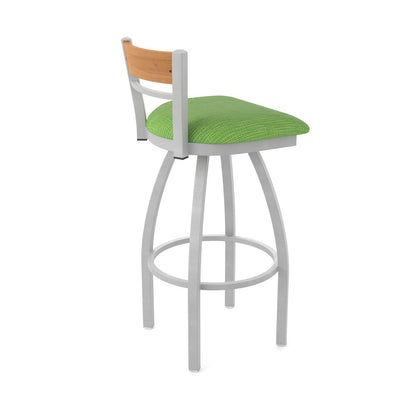 36" Swivel Extra Tall Bar Stool, Anodized Nickel Finish, Medium Back