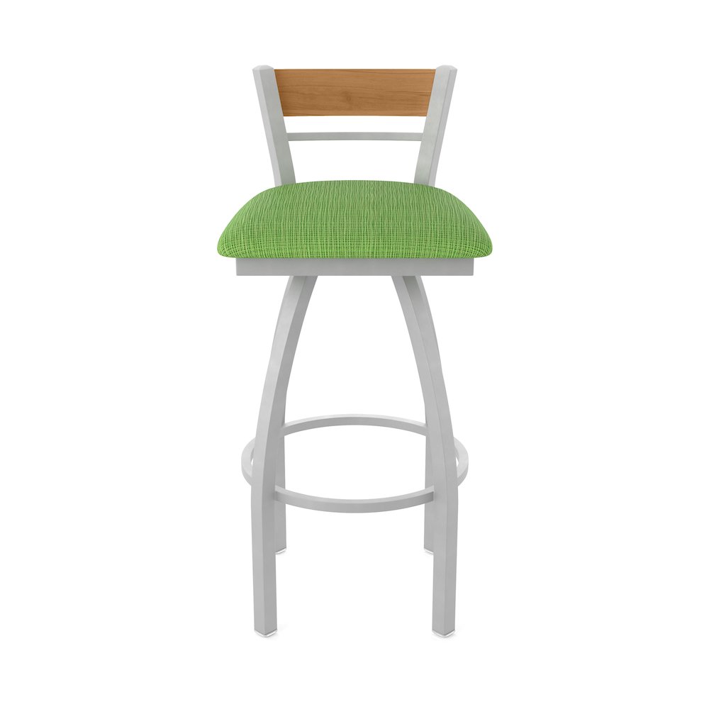 36" Swivel Extra Tall Bar Stool, Anodized Nickel Finish, Medium Back