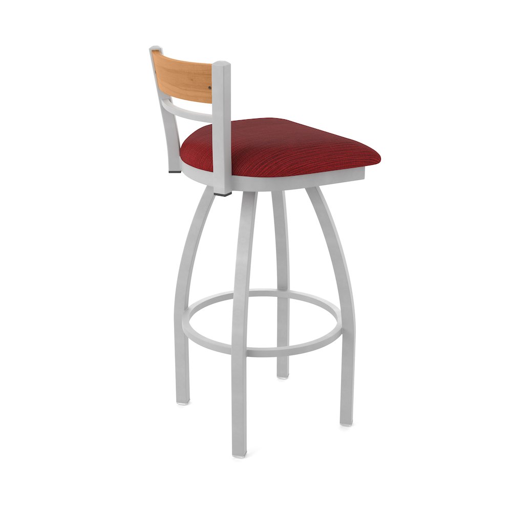 36" Swivel Extra Tall Bar Stool, Anodized Nickel Finish, Medium Back