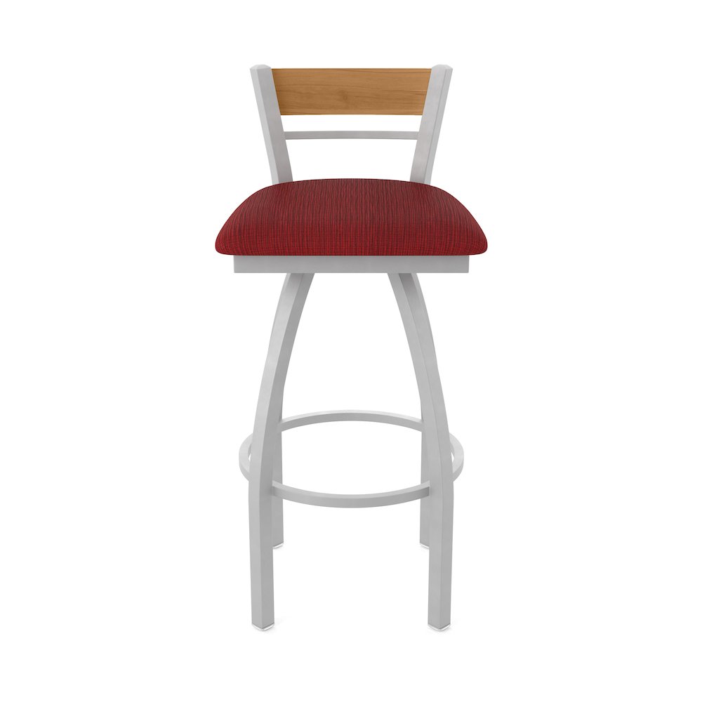 36" Swivel Extra Tall Bar Stool, Anodized Nickel Finish, Medium Back