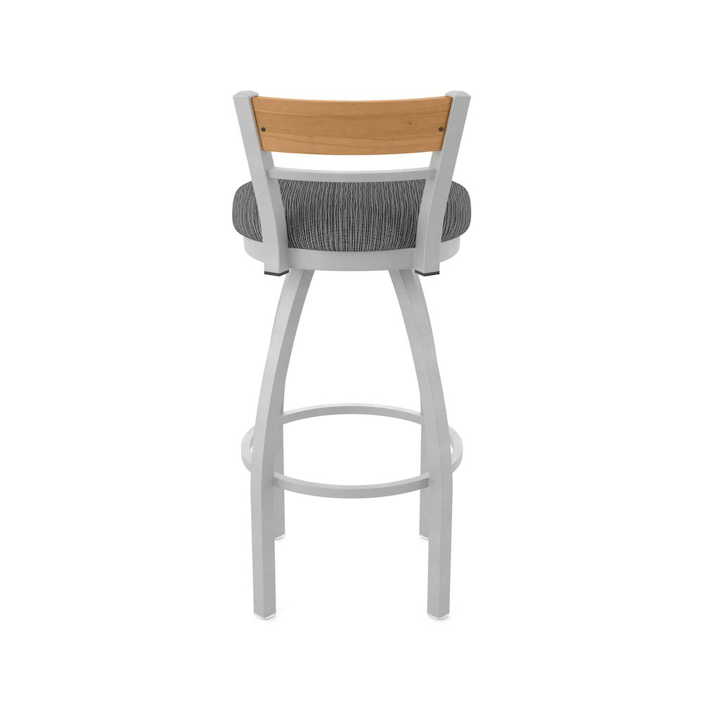 36" Swivel Extra Tall Bar Stool, Anodized Nickel Finish, Medium Back