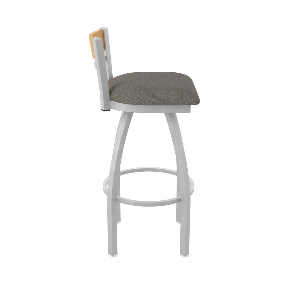 36" Swivel Extra Tall Bar Stool, Anodized Nickel Finish, Medium Back
