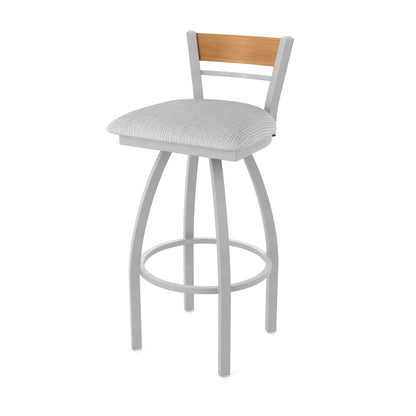 36" Swivel Extra Tall Bar Stool, Anodized Nickel Finish, Medium Back