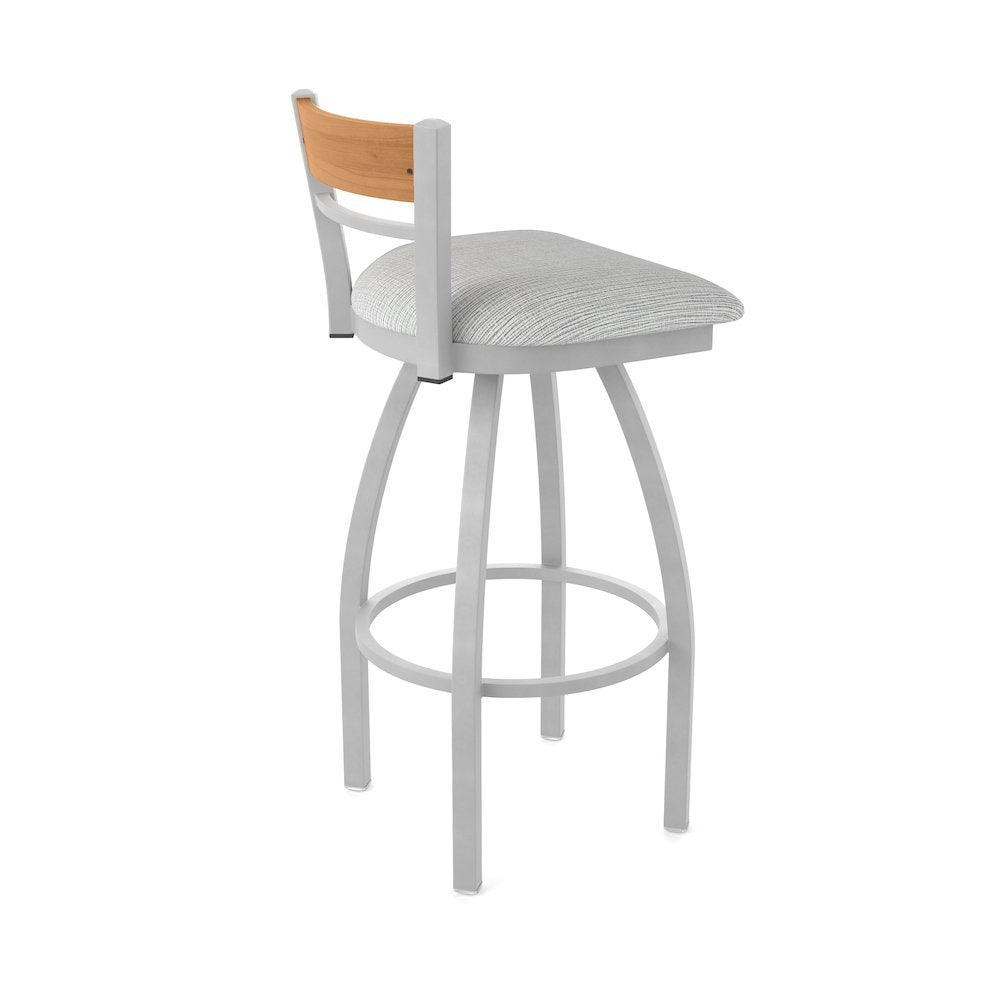 36" Swivel Extra Tall Bar Stool, Anodized Nickel Finish, Medium Back
