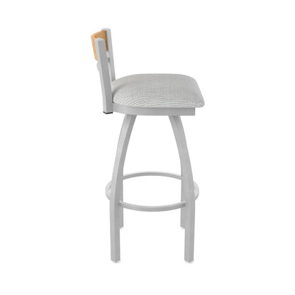 36" Swivel Extra Tall Bar Stool, Anodized Nickel Finish, Medium Back