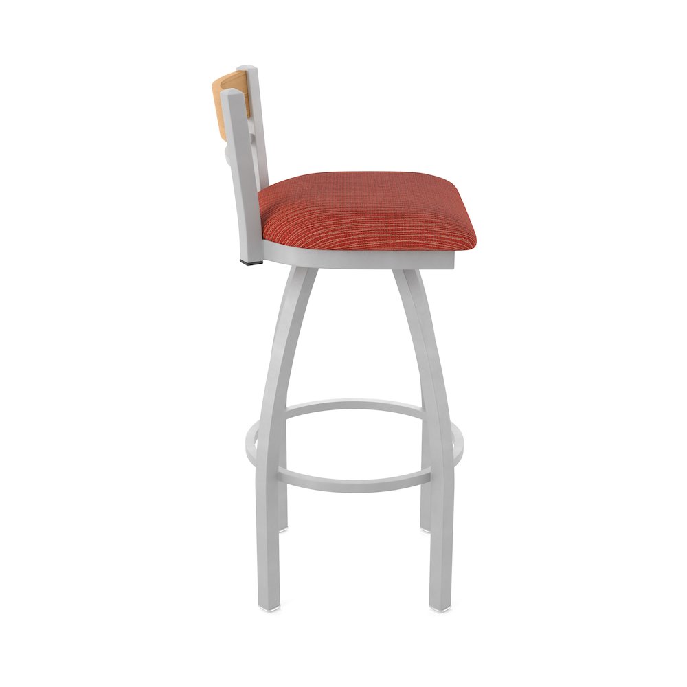 36" Swivel Extra Tall Bar Stool, Anodized Nickel Finish, Medium Back
