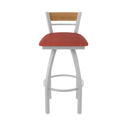 36" Swivel Extra Tall Bar Stool, Anodized Nickel Finish, Medium Back