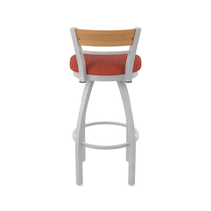 36" Swivel Extra Tall Bar Stool, Anodized Nickel Finish, Medium Back