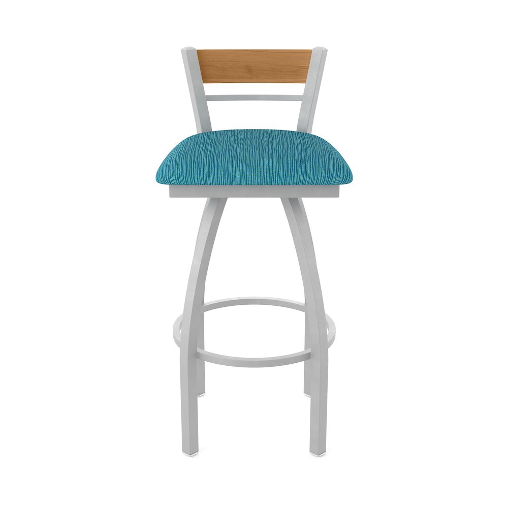 36" Swivel Extra Tall Bar Stool, Anodized Nickel Finish, Medium Back