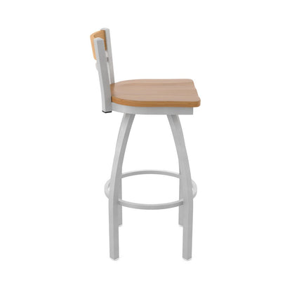 36" Swivel Extra Tall Bar Stool, Anodized Nickel Finish, Medium Back
