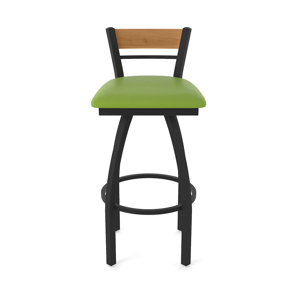 36" Swivel Extra Tall Bar Stool, Black Wrinkle Finish, Medium Back