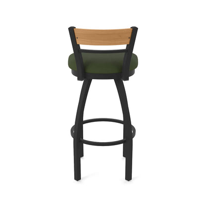 36" Swivel Extra Tall Bar Stool, Black Wrinkle Finish, Medium Back