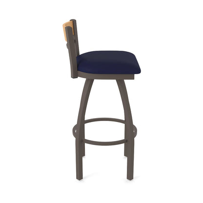 36" Swivel Extra Tall Bar Stool, Bronze Finish, Medium Back