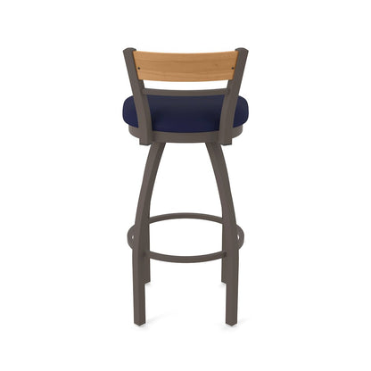 36" Swivel Extra Tall Bar Stool, Bronze Finish, Medium Back