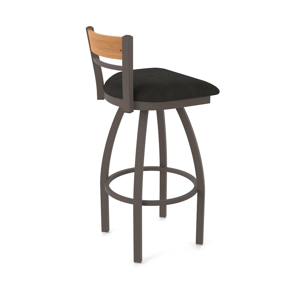 36" Swivel Extra Tall Bar Stool, Bronze Finish, Medium Back