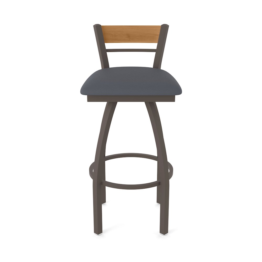 36" Swivel Extra Tall Bar Stool, Bronze Finish, Medium Back, Canter Storm Seat