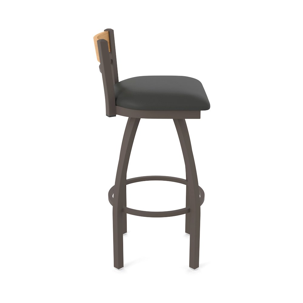36" Swivel Extra Tall Bar Stool, Bronze Finish, Medium Back, Canter Iron Seat