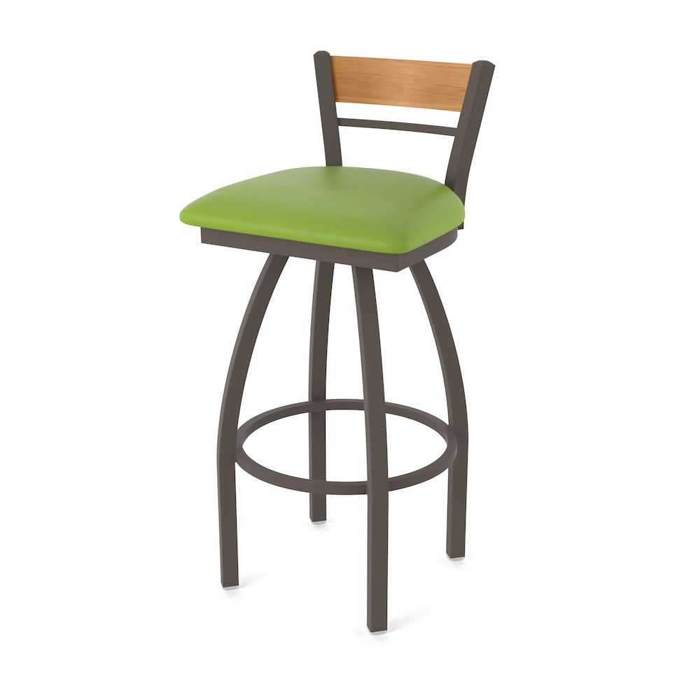 36" Swivel Extra Tall Bar Stool, Bronze Finish, Medium Back