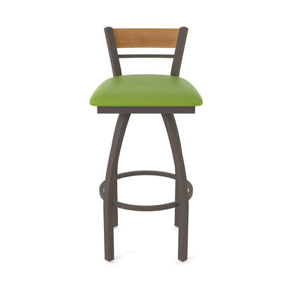 36" Swivel Extra Tall Bar Stool, Bronze Finish, Medium Back